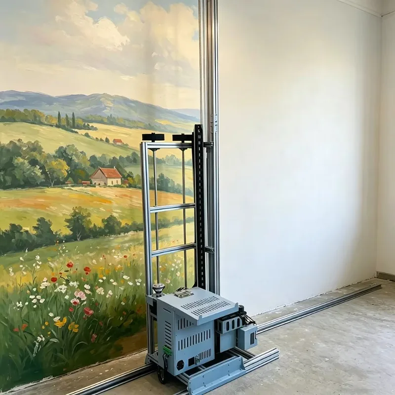 Vertical UV Wall Printer Machine 2880DPI with Dual Print Heads, 3m Height Unlimited Length Wall Art Printing