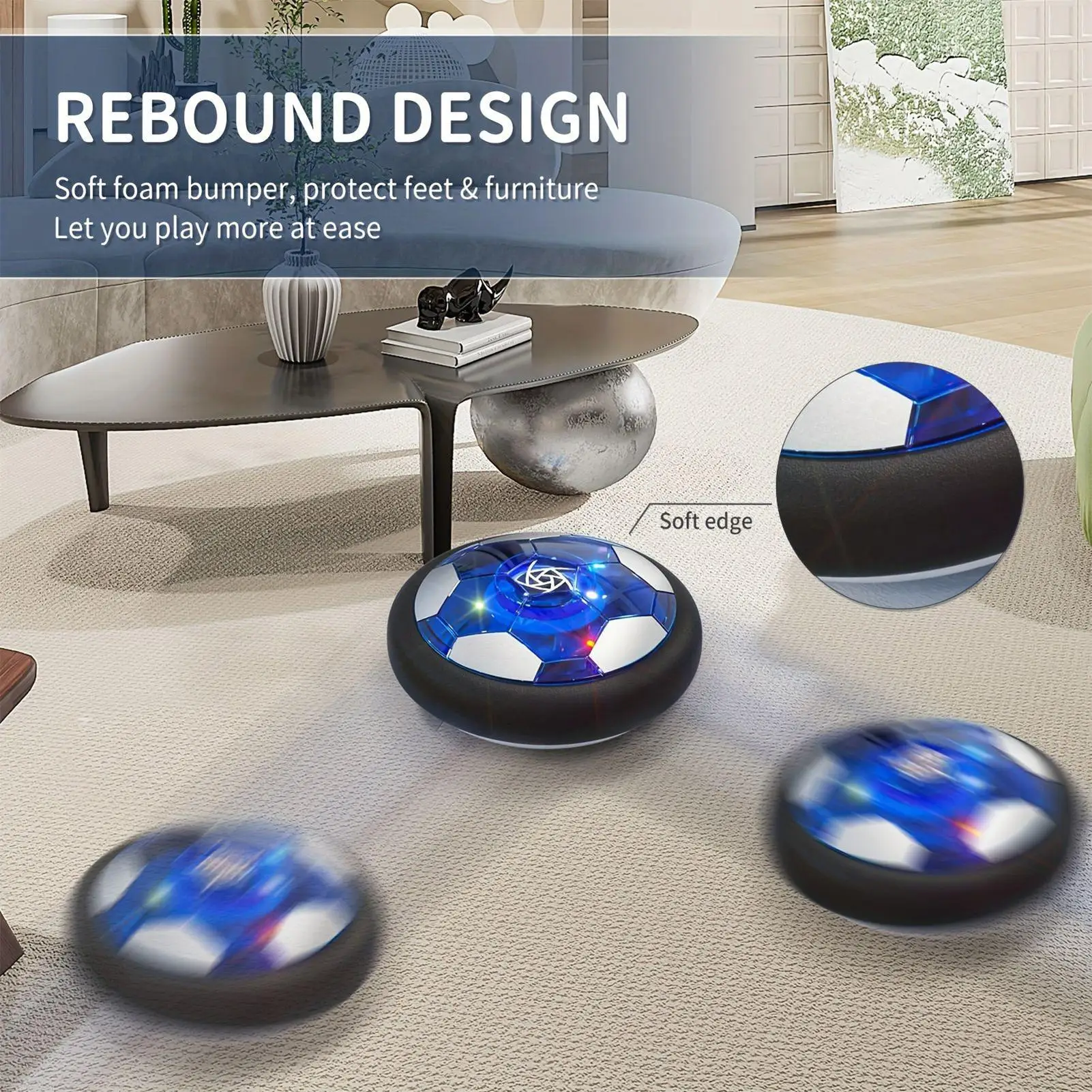 Wiederaufladbarer Hover-Fußball, luftschwimmendes Fußballspiel, Spielzeug für Kinder, drinnen und draußen, Spielplatz, Geburtstagsfeier, Sportgeschenk