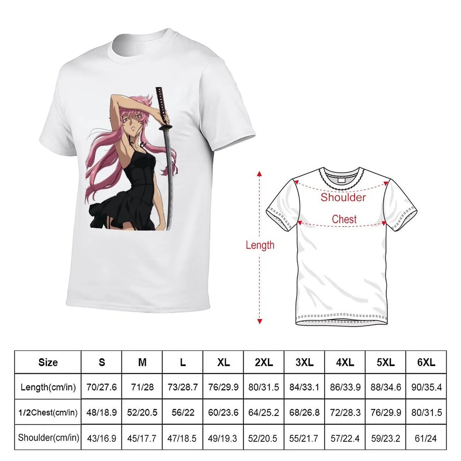 New Yuno Gasai Future Diary T-Shirt Short sleeve tee summer tops new edition t shirt mens workout shirts