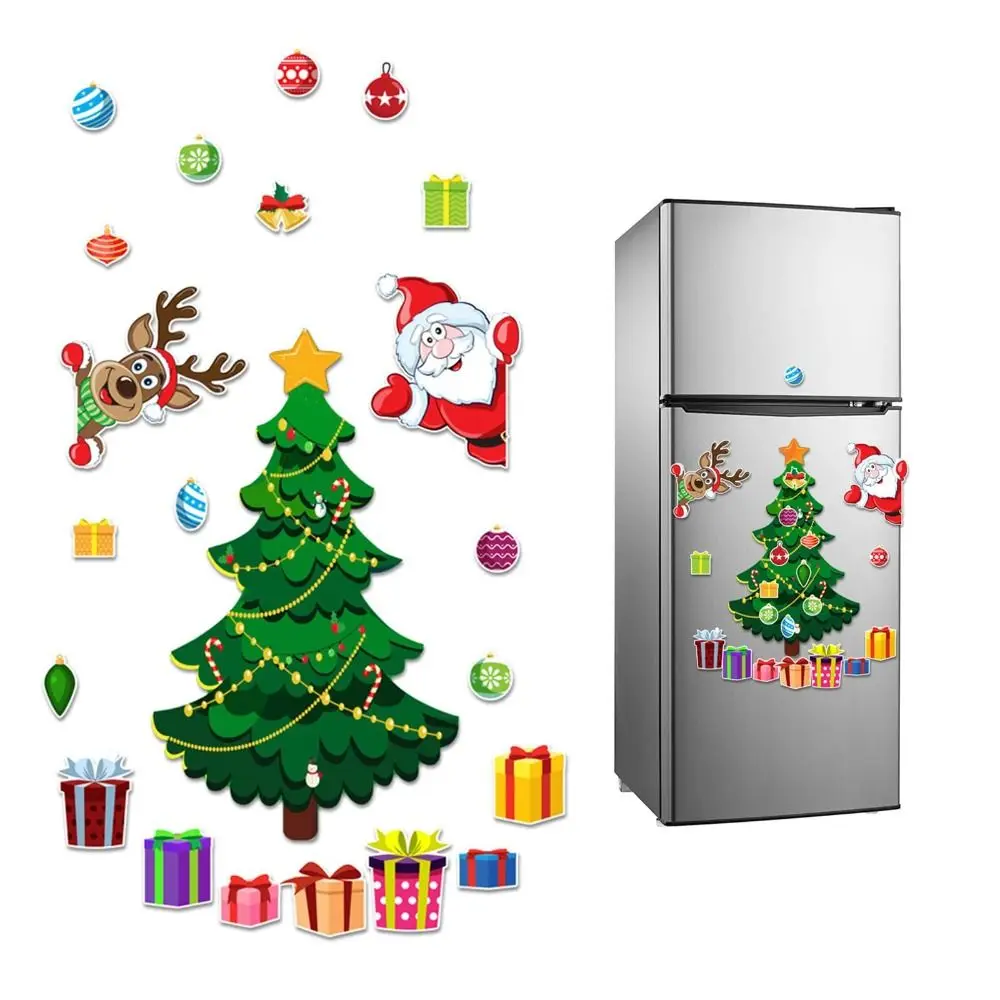 PVC Christmas Car Magnet Soft Magnet Christmas Tree Refrigerator Magnet Santa Claus Magnetic Christmas Decorations