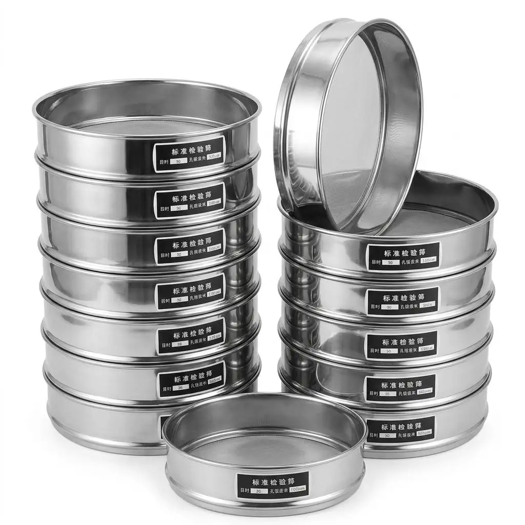 Laboratory Standard Soil Sieve Set Stainless Steel Particle Size Analysis Screen