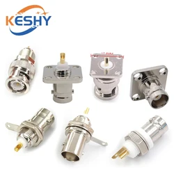 1-10PCS BNC Female Socket Solder Connector Chassis Panel Mount Coaxial Cable For Welding Machine Parts 50ohm BNC-50KY Insulation