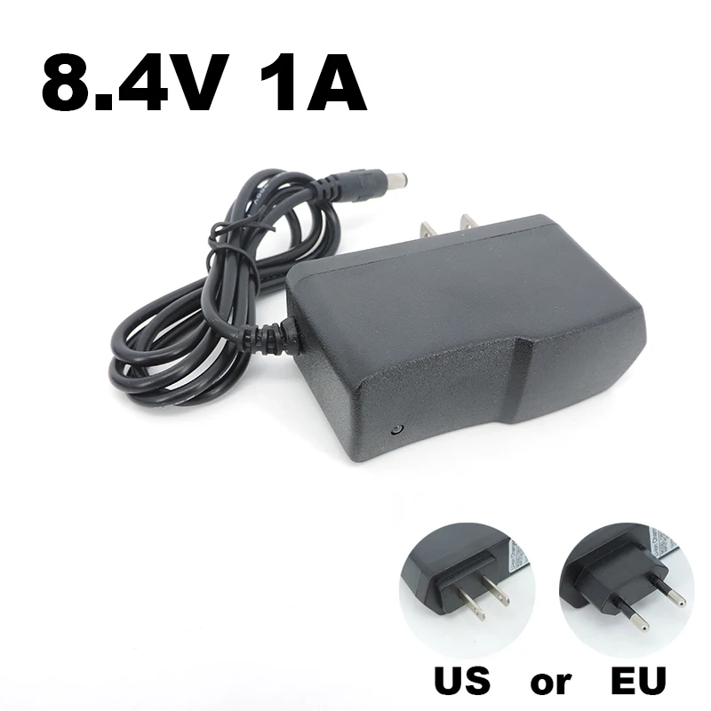 5.5mmx2.5mm AC 100-240V DC 8.4V 1A 1000MA Adapter Power Supply Charger for 18650 Lithium Battery CCTV Camera Charging