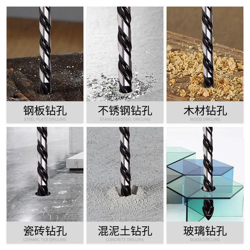 Metal Alloy Triangle Drill Bits Tungsten Steel Drilling Bits Ceramic Wall Glass Concrete Hole Opener Black Cutter Metal Drill