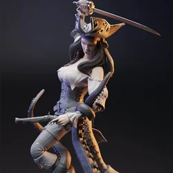 1/24 Resin Figure Model Kit Fantasy Hobby Miniature Female Pirate Collection Diorama Unassembled and Unpainted Free Shipping