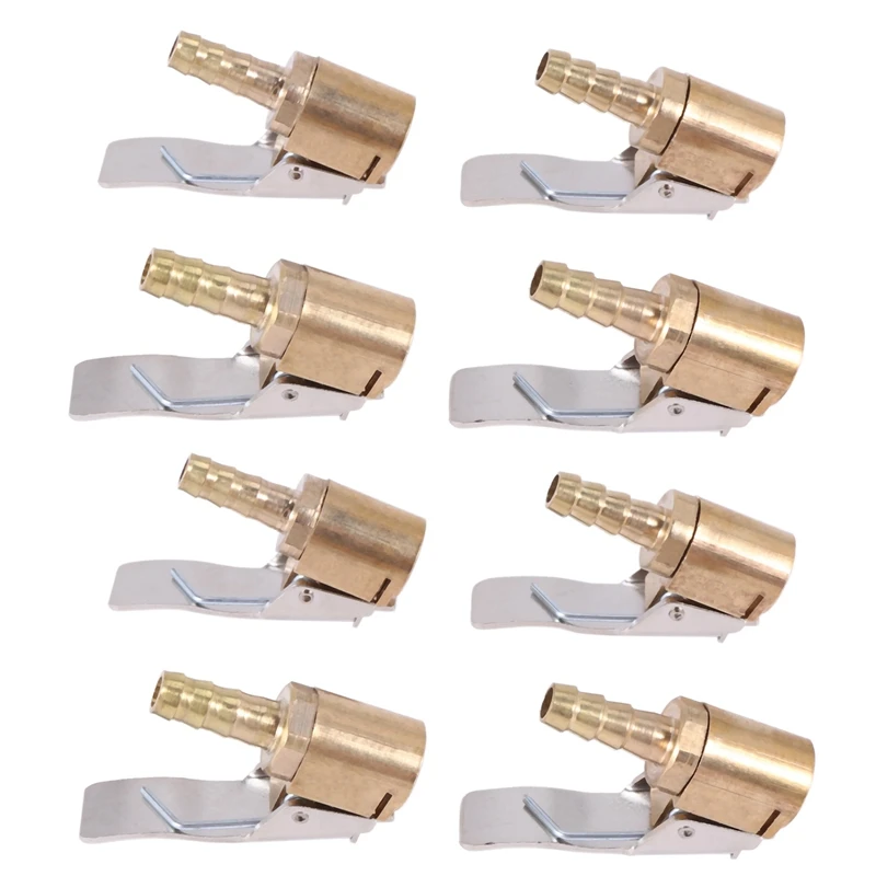 8Pc 6Mm Auto Air Pump Chuck Clip Car Truck Tyre Tire Inflator Valve Connector Car Open Brass Stem Tire