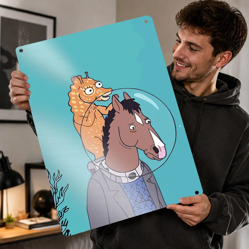 Bojack Horseman Printed Posters Personalized Metal Sign Collectible Colorful Storytelling Graphic Wall Art Ideal In Comic Lounge