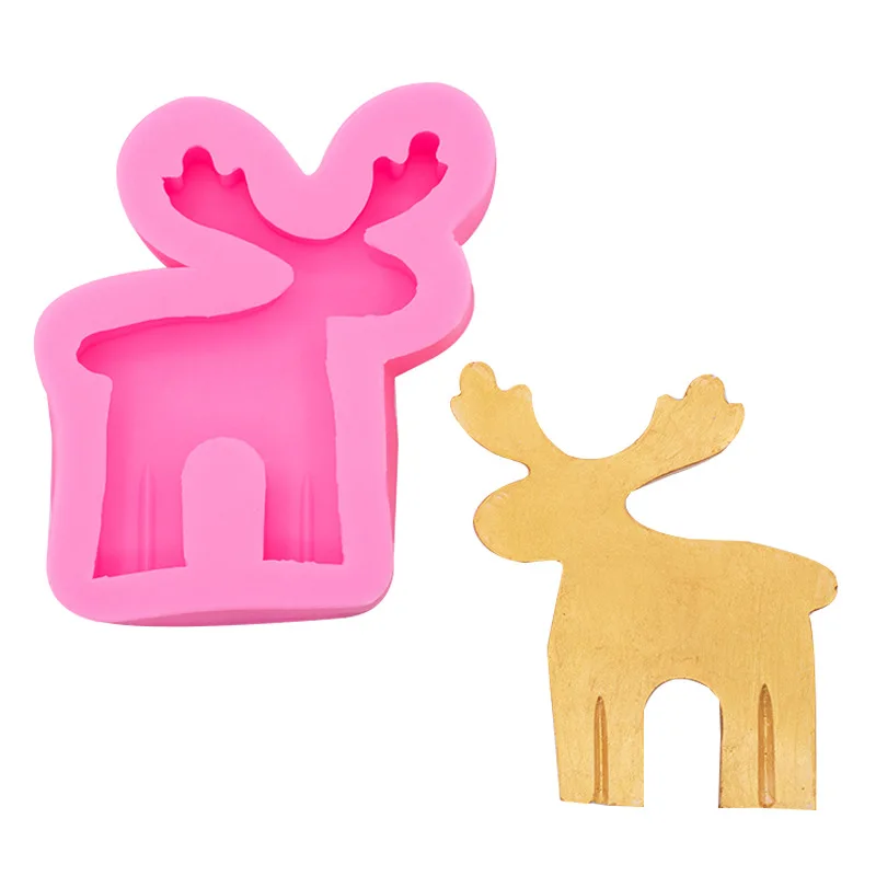 Christmas Deer Elk Candle Silicone Mold DIY Aromatherapy Gypsum Decoration Handmade Soap Chocolate Mold