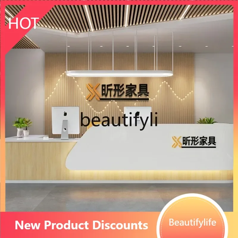 

Asmt51Modern Minimalist Lacquer Company Front Desk Reception Bar Table Service Welcome Cashier Desk Custom Office Desk
