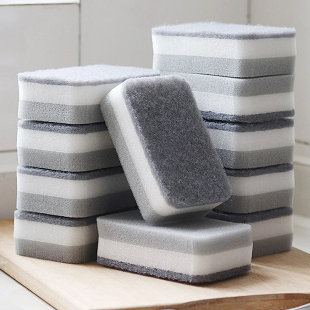 3 Layers Cleaning Sponges Pan Pot 5/10/20pcs Double-sided Dish Dish-Washing Sponges Household Scouring Pad Kit Tools Brush