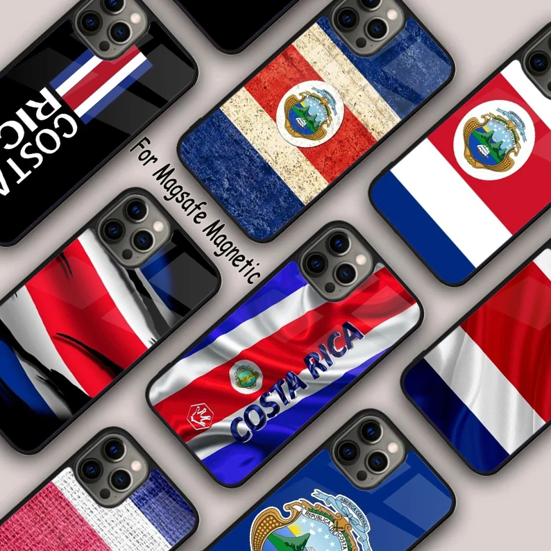 

Costa Rica Flag Funda Magnetic Phone Case For APPLE iPhone 17 Air 16 14 13 12 Pro Max 15 Plus Wireless Charge With MagSafe Cover