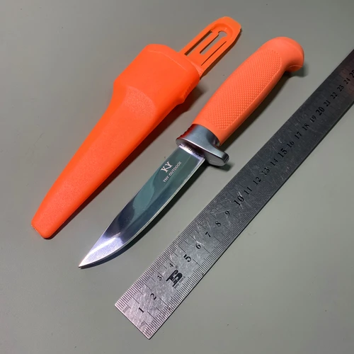 Imagen 1 del producto Cuchillo recto de caza Full Tang, hoja fija, cuchillos con mango de PP y TPR, cuchillo de combate de supervivencia SRK frío, herramienta para acampar y hacer senderismo al aire libre