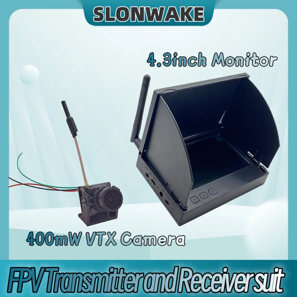 SLONWAKE 5.8G all-in-one machine 400mW e7087U MINI VTX Transmitter 1500TVL 130°FOV Camera for RC FPV Long Range Fixed-wing Drone