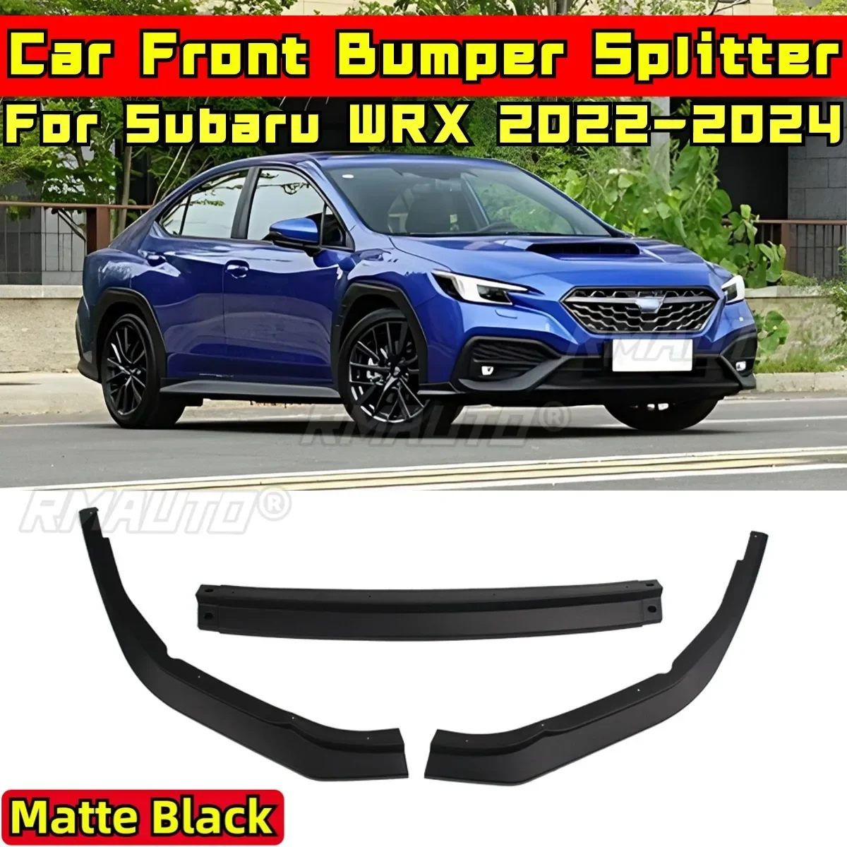 For Subaru WRX 2022-2024 Body Kit Front Bumper Splitter Cover Front Bumper Diffuser Spoiler Lip Car Accessories