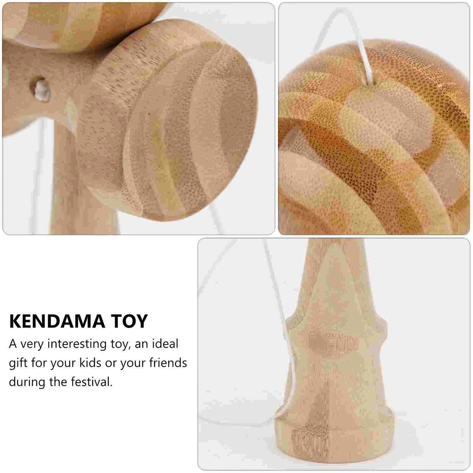 1PC 6CM Wooden Kendama Funny Splicing Skill Creative Kendama Skill Ball For Yard Stadium Home Park Sword Ball