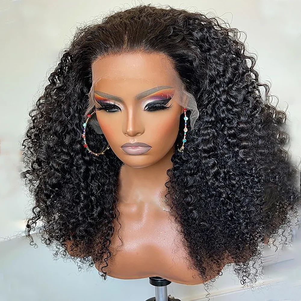 

Мягкий длинный натуральный черный кудрявый парик с кружевной передней частью, 26 дюймов, для женщин, с синтетическими предварительно выщипанными прядями и без клея, с детской прядью волос, для повседневного использования