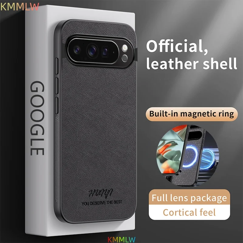 Funda Protectora de Piel Sintética Suave con Imán para Google Pixel 9 Pro XL, Funda Trasera Protectora para Google Pixel 8 9 Pro XL, Funda Completa para Teléfono