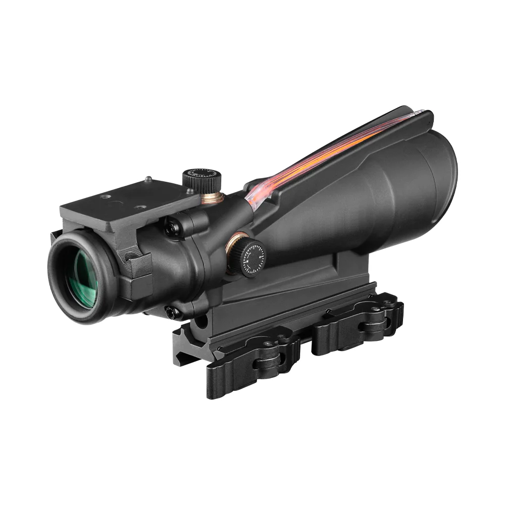 SPINA Tactical 3.5x35 Tactical scope Real Fiber Optics with Red Dot with mount