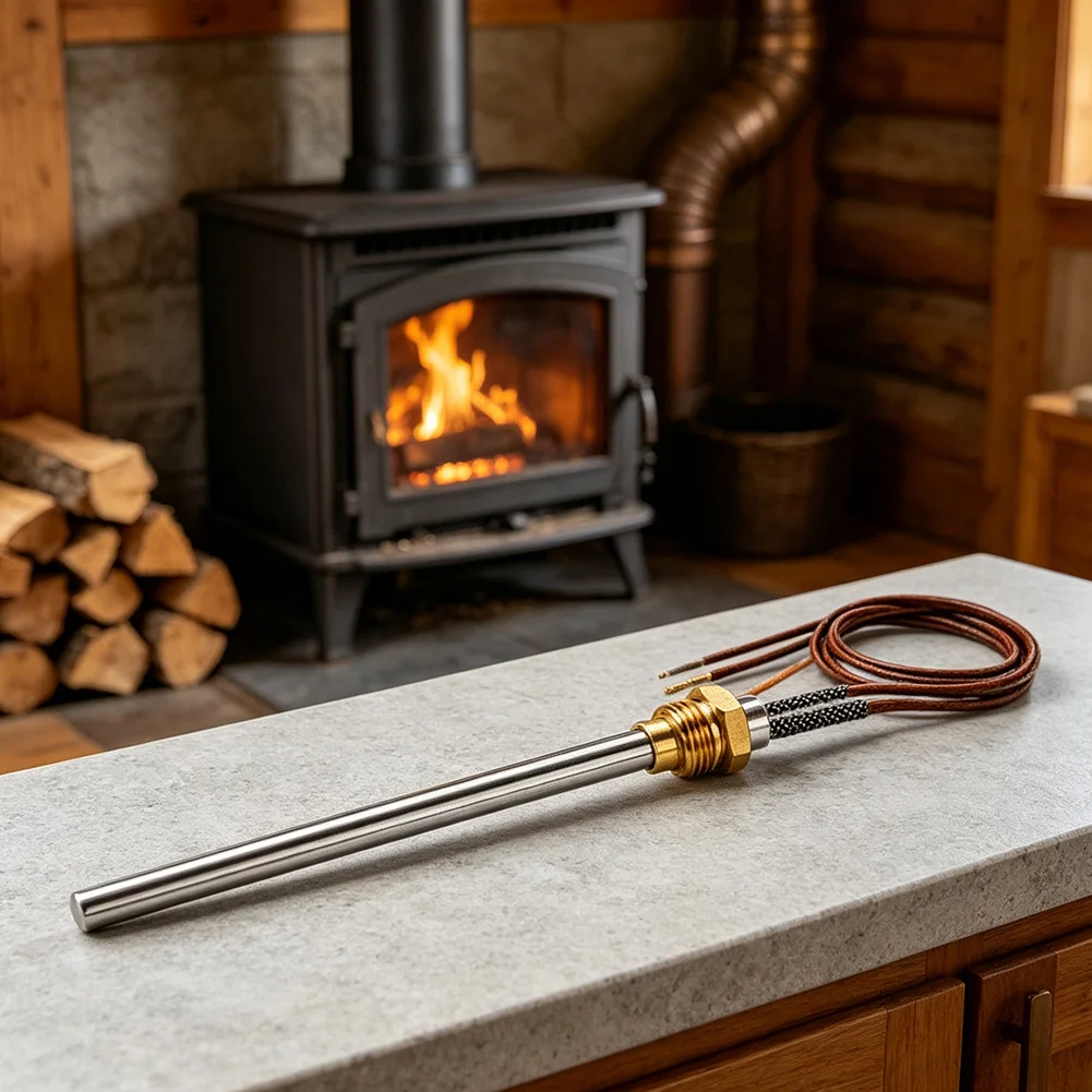Pellet Stove Ignition Rod 3/8 Inch Thread Connection Power 280W Heating Element- Length 150mm Diameter 9.9mm