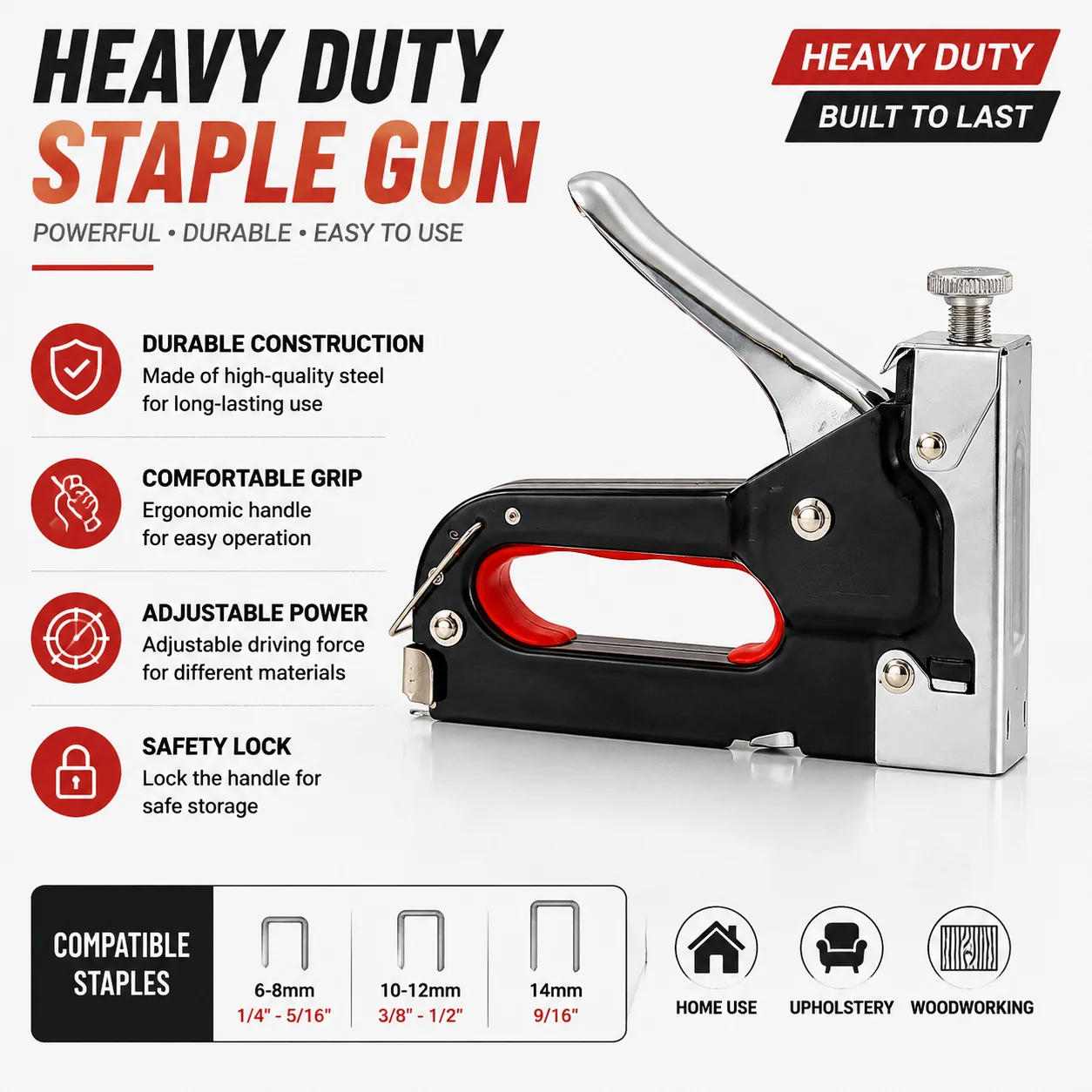 3 In 1 Staple Machine for DIY Home Soft Wood Furniture Portable Manual Stapler Upholstery Fix Furniture Photo Frame Nail Machine
