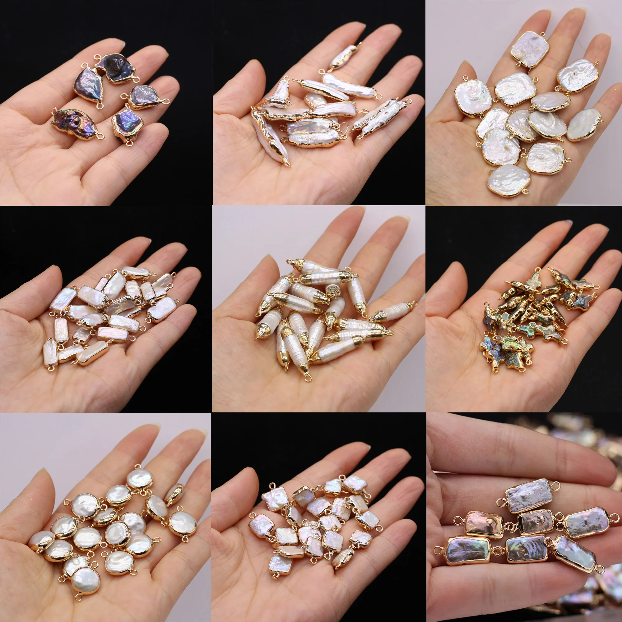 10PCS High Quality Natural Freshwater Pearls Baroque Connector Jewelry Making DIY Necklace Earrings Accessories Gifts