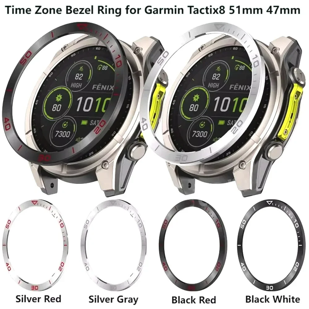Metal Bezel Ring For Garmin Fenix 8 51/47/43mm Time/Speed Scale Stainless Steel Frame For Tactix8 51MM AMOLED SOLAR Accessories