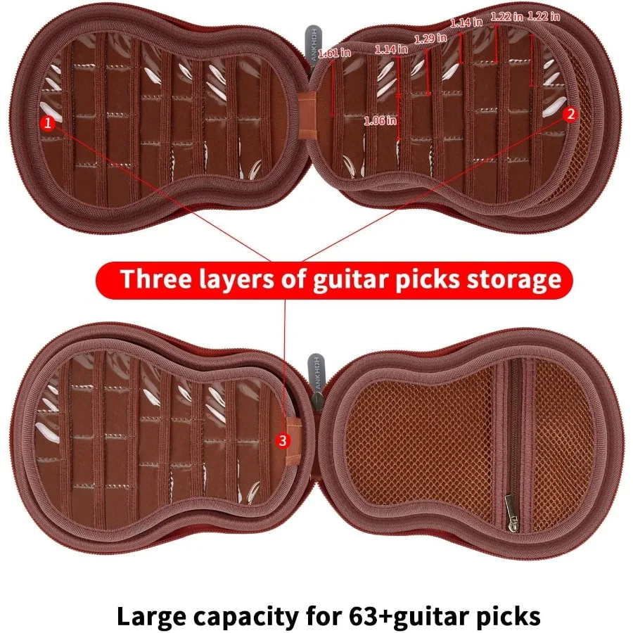 حافظة حامل اختيار الجيتار ANKHOH متوافقة مع حاجز لـ Acoustic ChromaCast D'Addario JIM DUNLOP Bolopick UNLP MUSICAL INSTRU