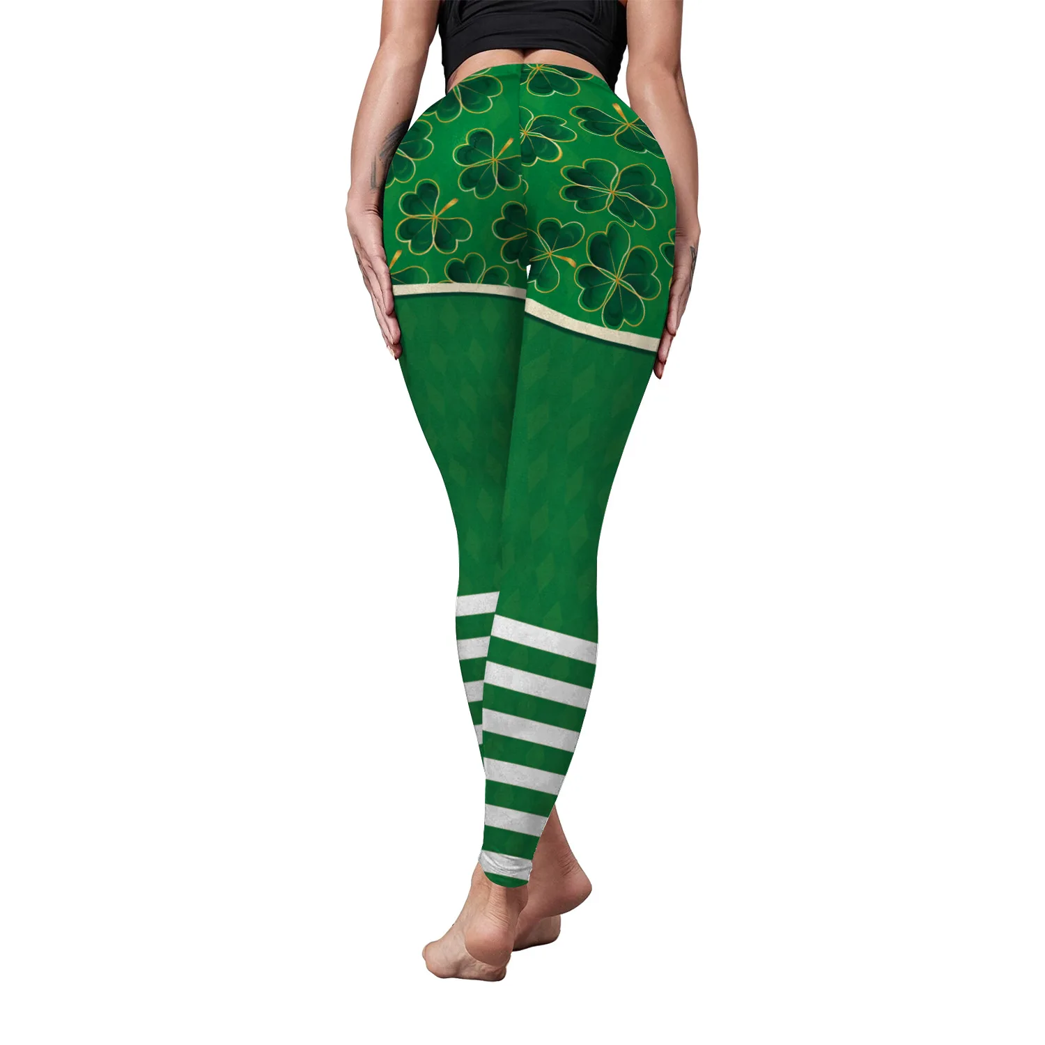 Nuovi leggings per il giorno di San Patrizio Green Clover Irlanda Cosplay Collant leggin sexy Push Up Fitness Donna Festival irlandese PartyPants