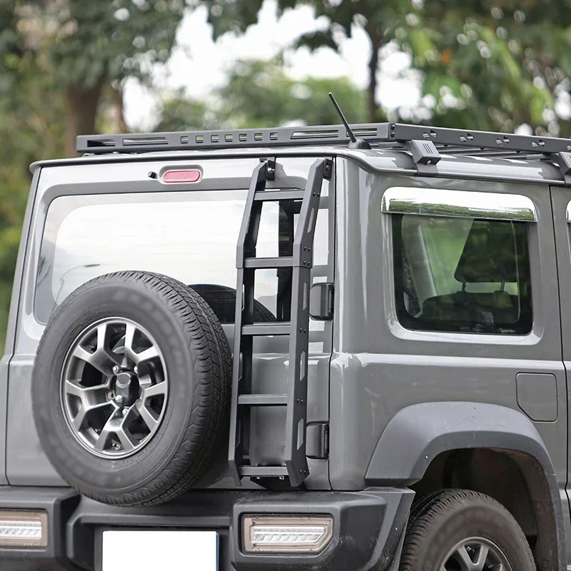 for Jimny 19+ JB64 JB74 JB64W JB74W Black aluminum car Rear ladder rack 4x4 side mounted ladders customcustom