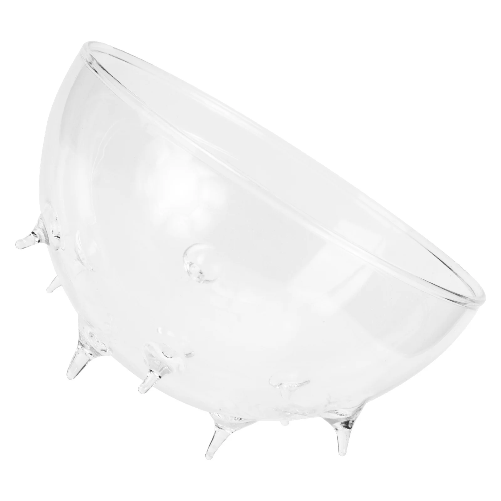 

Creative Hedgehog Glass Food Bowl Clear Salad Dessert Snack Holder Decorative Serving Bowl Household Tabletop Dining Decoration