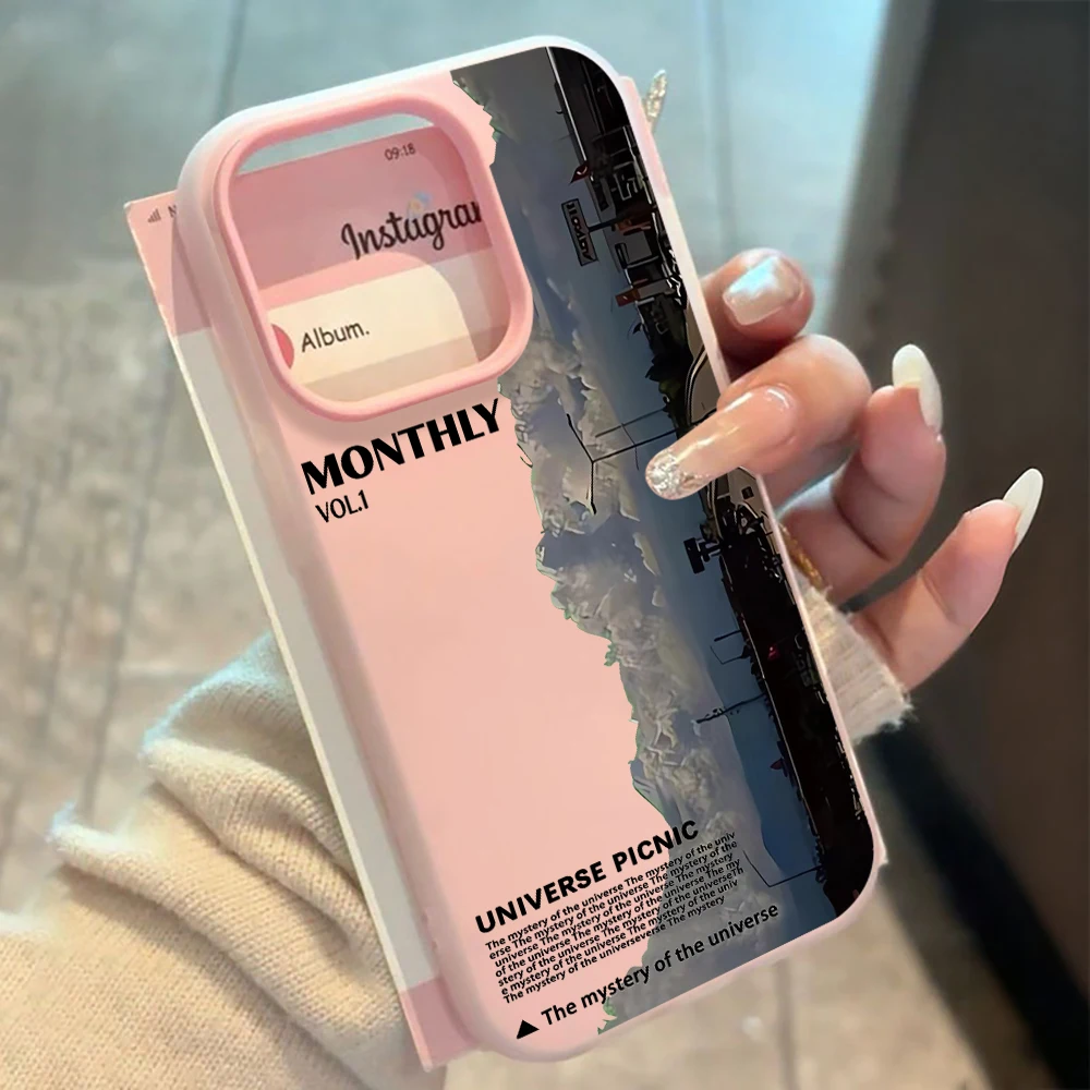 Für iPhone 17 15 16 14 Pro Max Hülle Plus Kunst-Landschaftsmuster-Cover für iPhone 13 11 12 ProMax XS XR 8 Plus Bonbonfarben-Hüllen – Detail 1