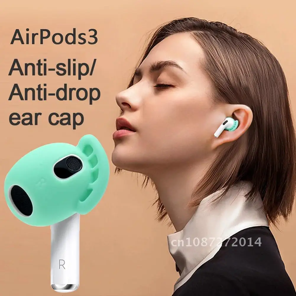 

Silicone Ear Caps 1 Pair Anti Slip Protective Cover for Wireless Headphones iPhone AirPods 3rd Generation Earphone Accessories