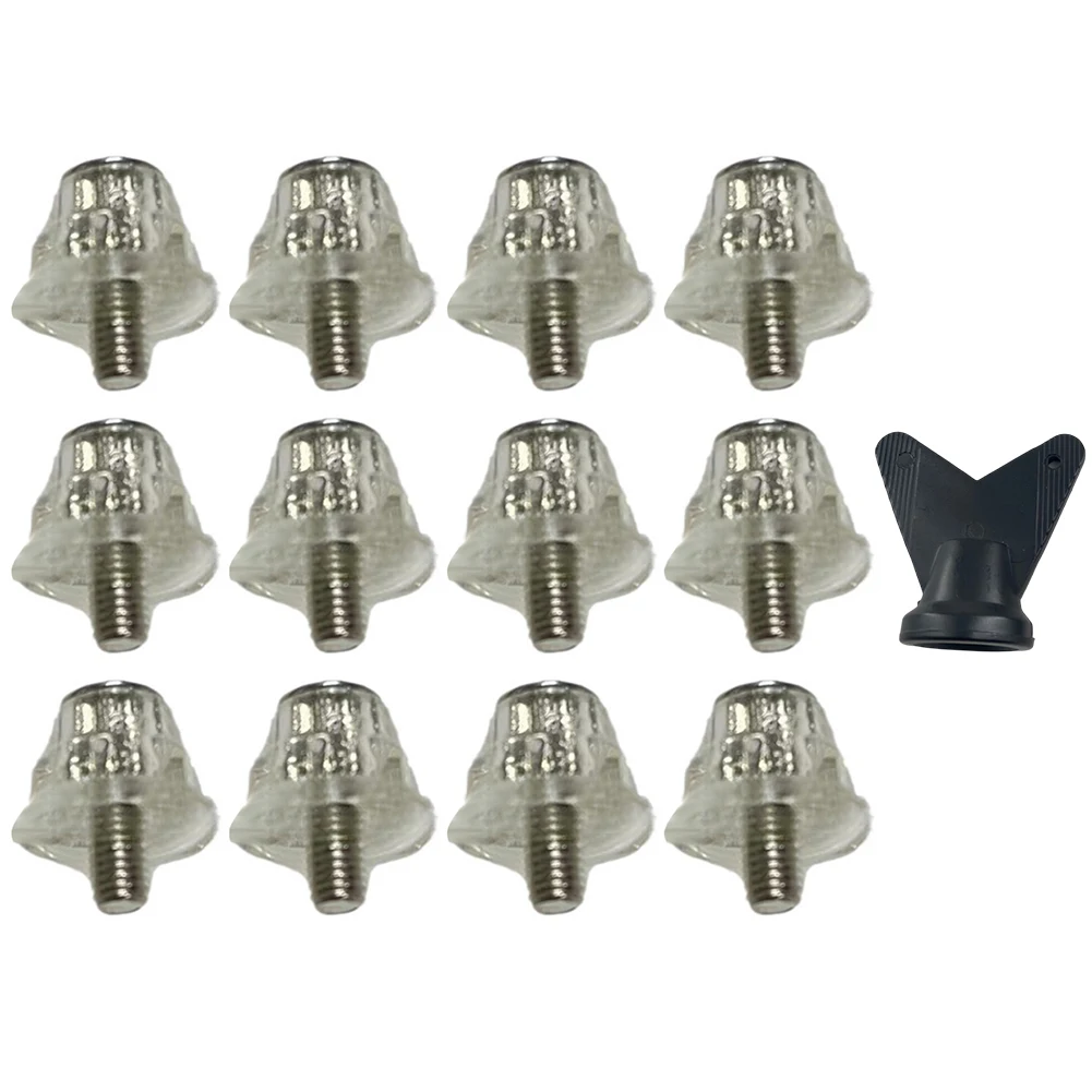 12pcs Football Shoe Nails With A Wrench Football Boot Studs Soccer Studs 13/15/18mm Replacement Spikes With Wrench Accessories