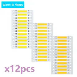 Lâmpada de parede exterior LED para DIY, lâmpada de tira longa, pátio Chip, potência total, COB, 3W, 5W, 300mA, 12PCs