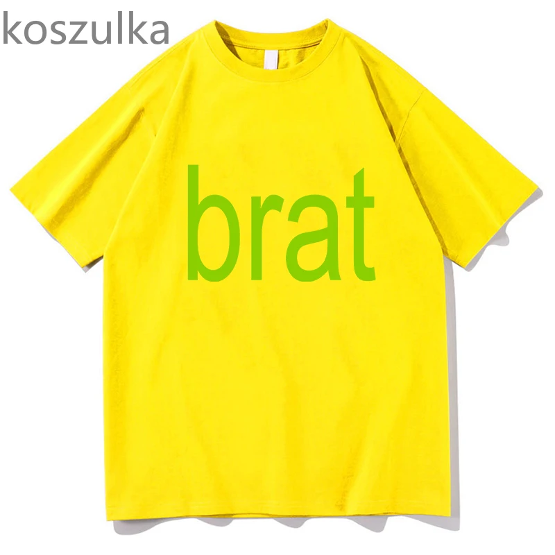 Charli xcx Brat T-shirt saf pamuk Unisex grafik T-shirt erkekler Womne Hip Hop Tshirt yaz erkek boy T shirt kısa kollu