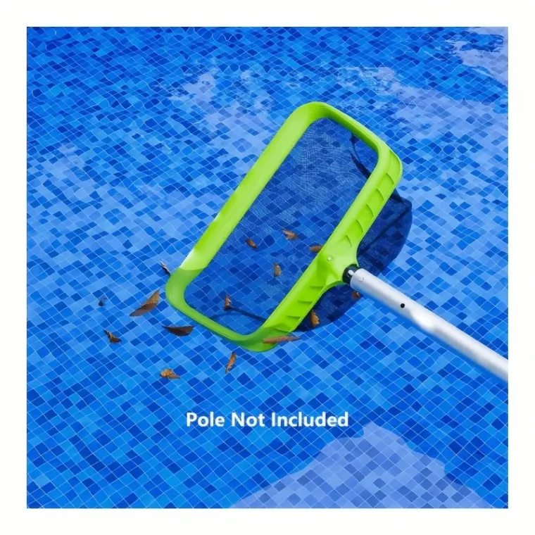 Heavy Duty ABS Swimming Leaf Rake, Fast Cleaning with Deep Fine Nylon Mesh Net Bag, Pool Maintenance Tool