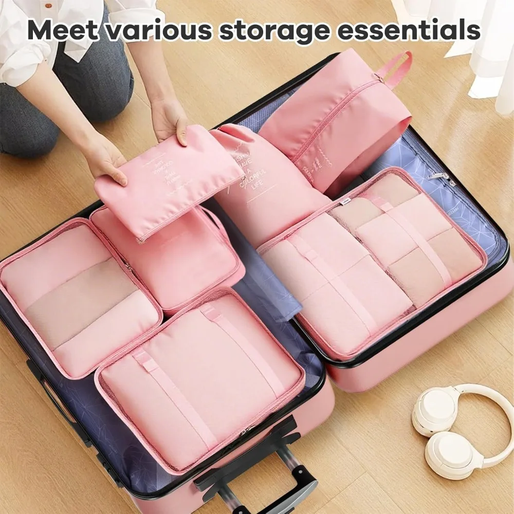 Conjunto de mala rígida ABS leve com 4 rodas giratórias, trava TSA, perfeita para viagens, coleção de bagagem de 10 peças