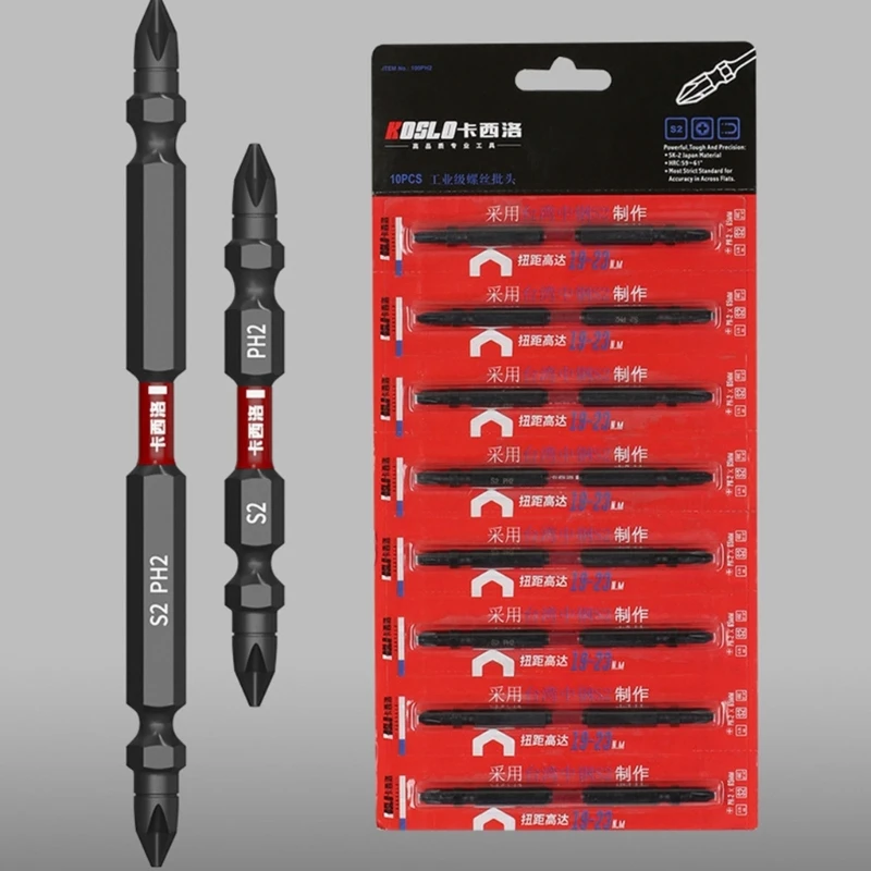 High Magnetic Screwdriver Bit Cross Slotted Screwdriver Bit 62HRC Hardness Tungsten Steel Long Impact Bit Repair Tool Dropship