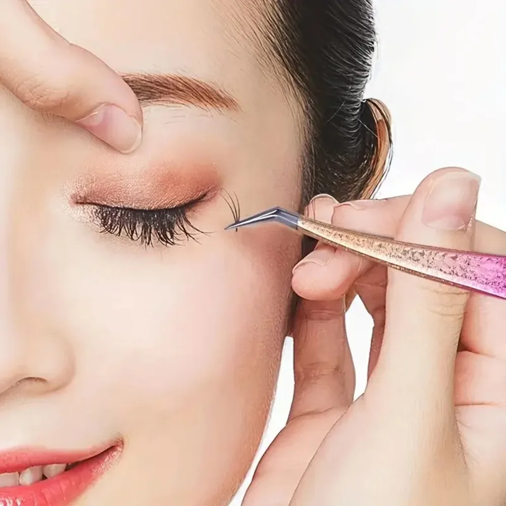 1/4pcs Eyelashes Tweezers Stainless Steel Superhard Tweezers High Precision Anti-static Tweezers For Eyelash Extensions Tools