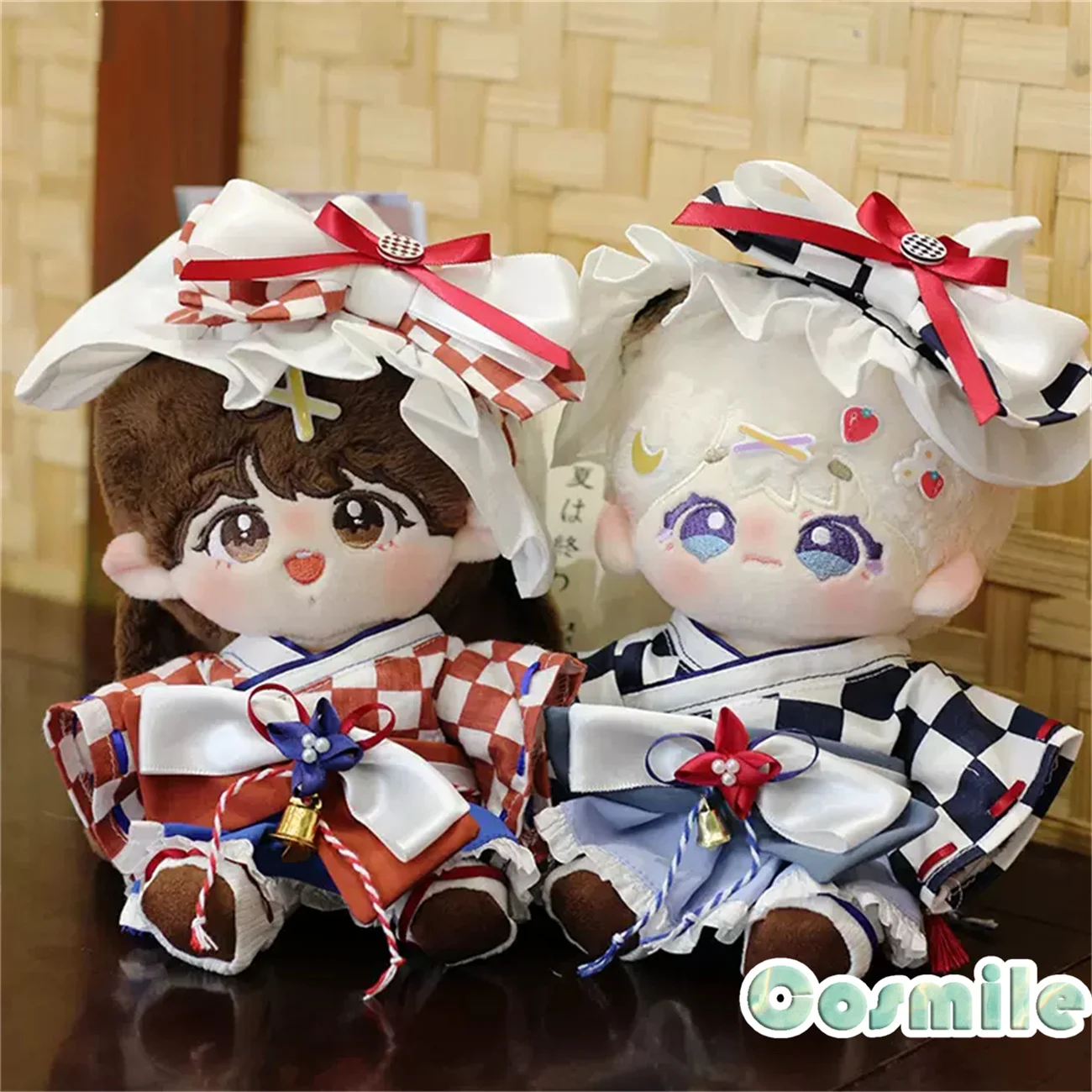 Japanese Taisho Youfuku Yukata Kimono Dress Skirt CP Costume Stuffed Plushie Plush 20cm Doll Accessories Doll's Clothes Fushi KL