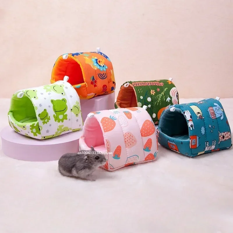 Hamster House Guinea Pig Nest Small Animal Sleeping Bed Winter Warm Cotton Mat Soft Accessories For Rodent Guinea Pig Rat Rodent