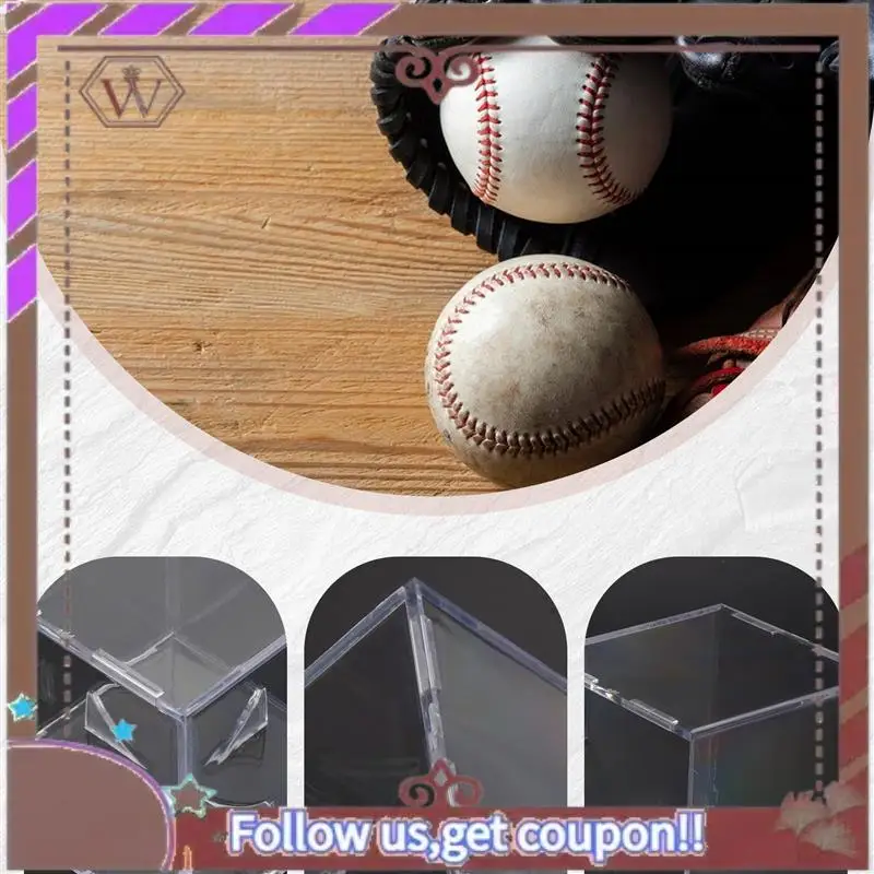 (New)-4Pcs Baseball Display Case,UV Protected Dustproof Acrylic Display Boxes,Clear Display Case For Baseball Memorabilia Ball