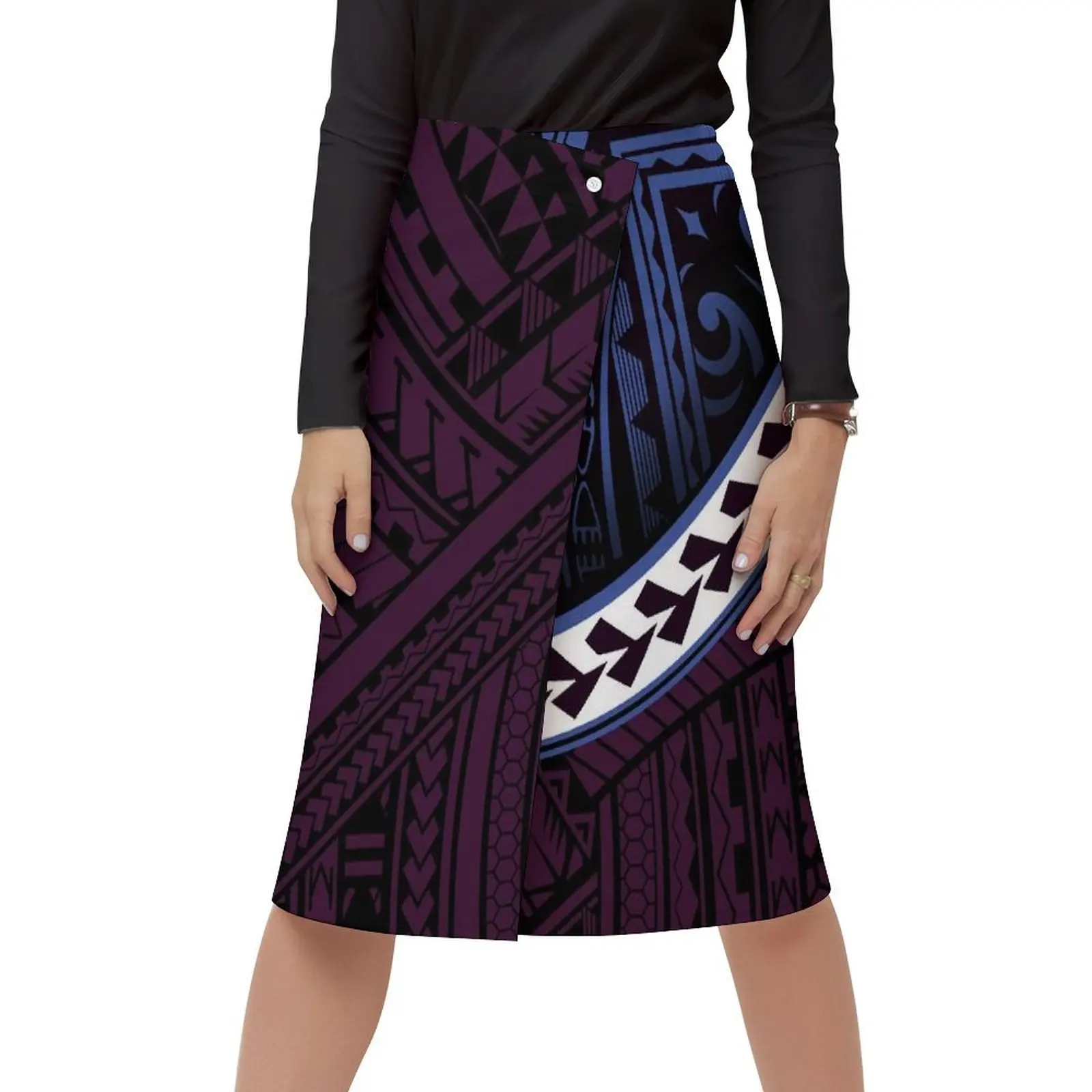 Hawaii Island Dance Performance High Waist Skirt Polynesian Island Ethnic Pattern Skirt Casual Loose Dress