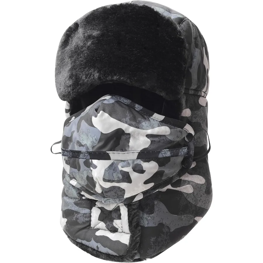 

Trooper Trapper HatWinter Ski Hat with Winter Ear Flap and Ski Windproof Mask