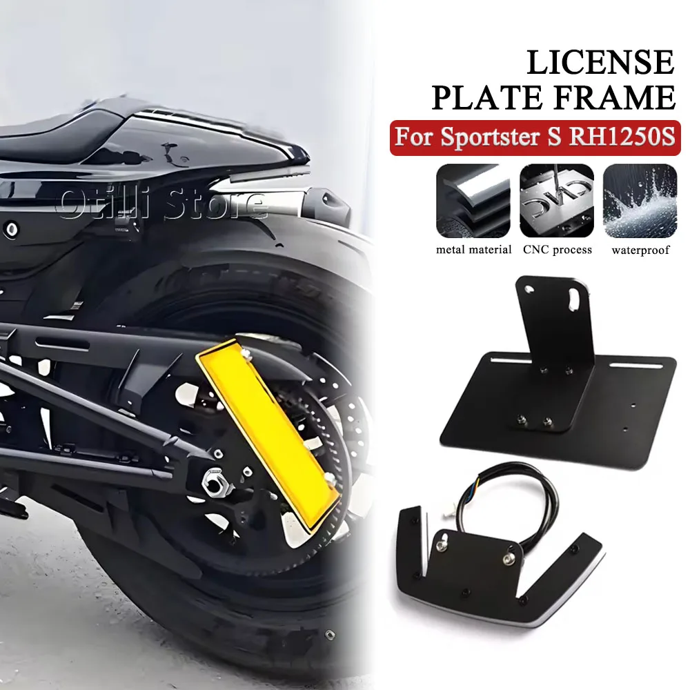 

For RH1250S 2021-2025 Sportster S 1250 LED Tail Brake Indicator Light License Tag Number Plate Fender Eliminator Mount Bracket