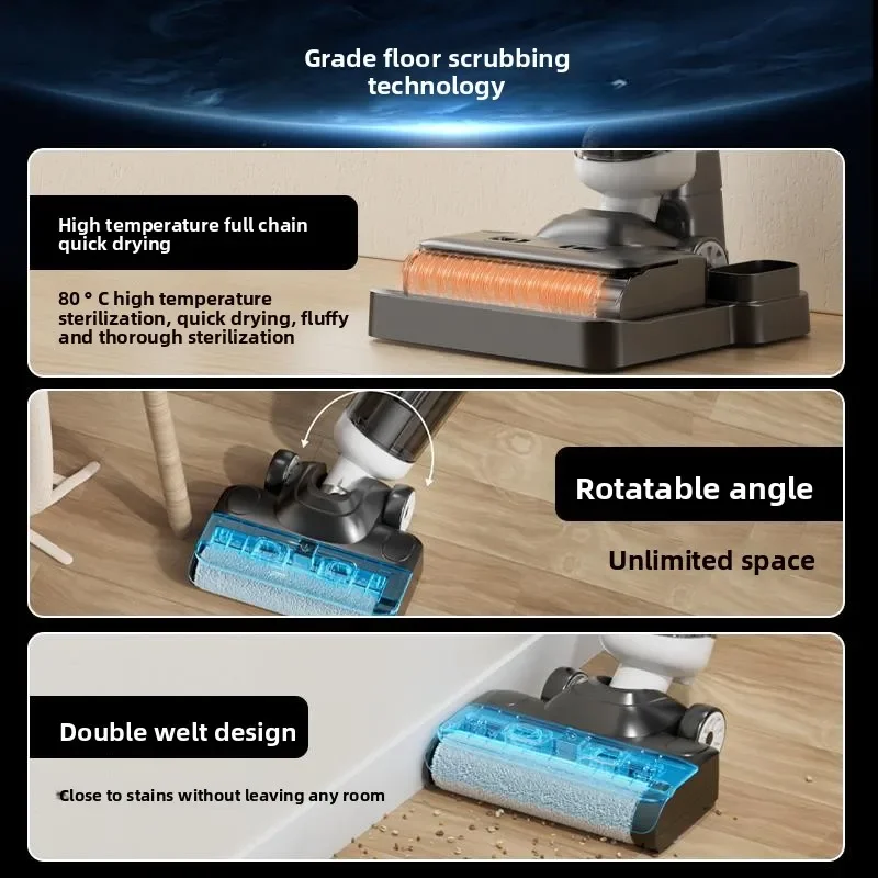 หุ่นยนต์ถูพื้นดูดฝุ่น Combo 3 in 1 ไม้ถูพื้นไฟฟ้าทําความสะอาดอัตโนมัติสําหรับบ้าน