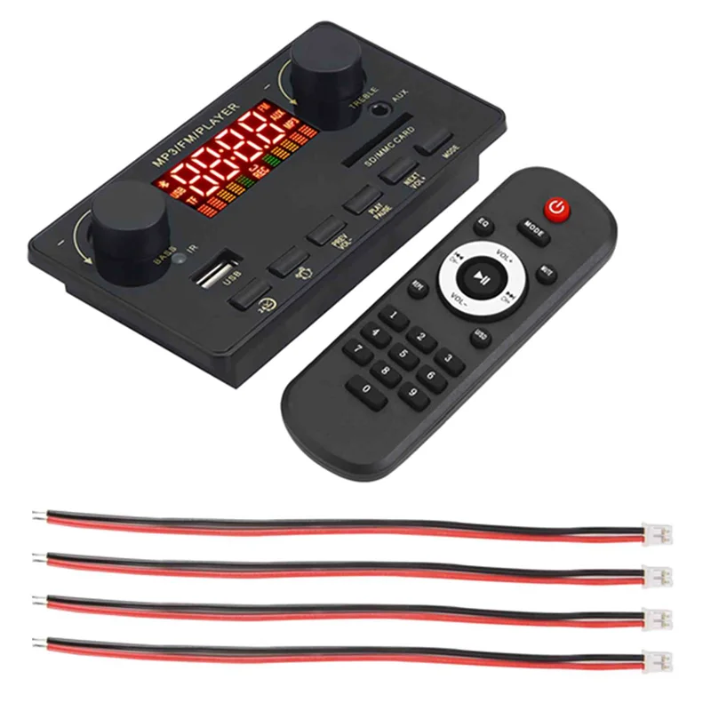 

2X40W Amplifier Bluetooth 5.0 MP3 Player WAV Decoder Board 12V Car FM Radio Module Support TF USB AUX Handsfree