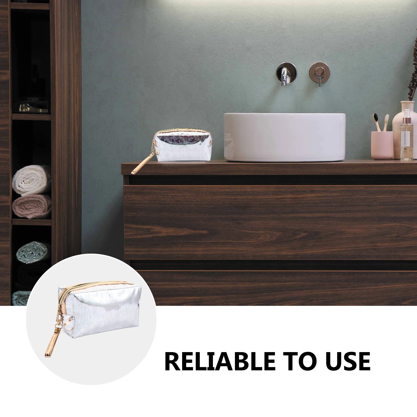 

Bag TPU Material Waterproof Portable Storage Travel Makeup Bags High Quality Zipper Small Size Silver Color