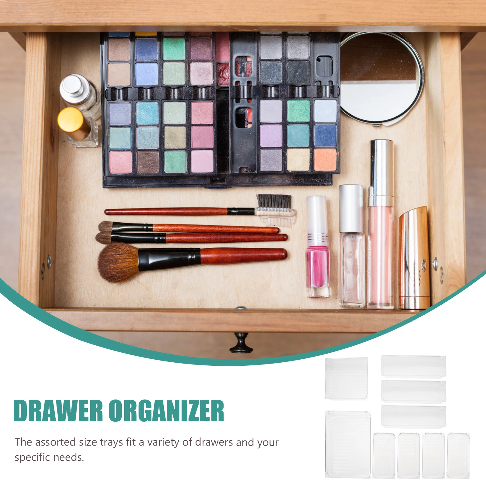 

1Set Drawer Organizer Storage Box Sundries Partition Dividers Creative Design Multipurpose Kitchen Desk Storage