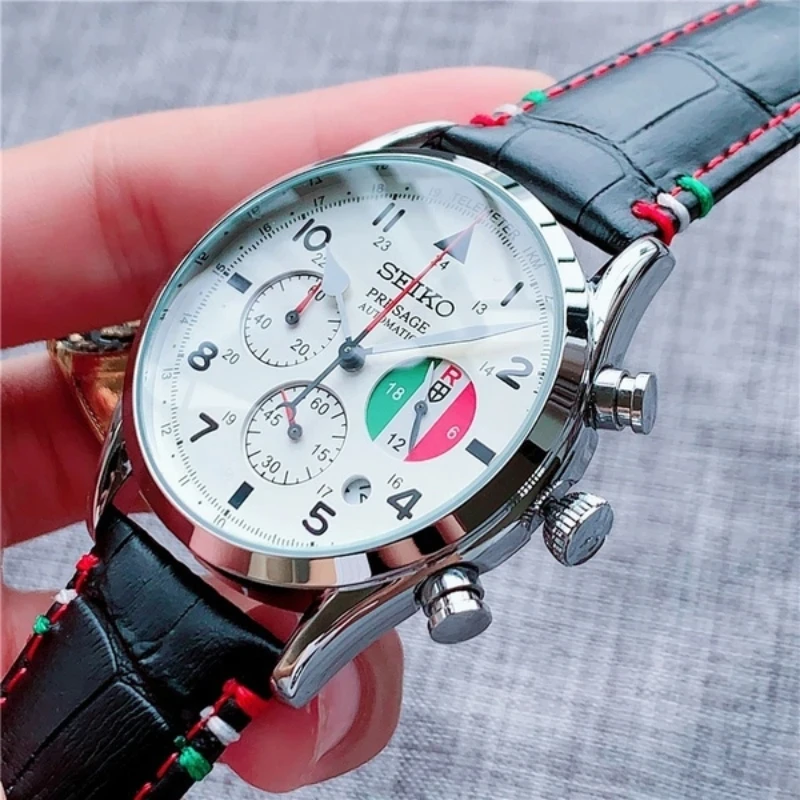 سايكو-X أحمر خنزير أعلى ساعة للرجال ، فيلم النمط الكلاسيكي ، الأسود والأبيض ، نمط الترفيه ، حزام مريح ، رمز توقيت ، الموضة